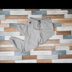 Livergy Mens Grey Marl Joggers Fleece Sweatpants Size M Drawstring Cuffed